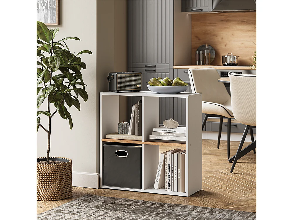 Meuble de rangement cube chêne blanc/force de lor 72x29x72.6 tetra