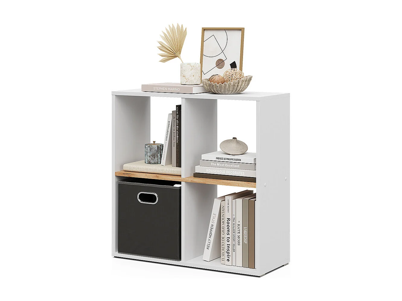 Meuble de rangement cube chêne blanc/force de lor 72x29x72.6 tetra