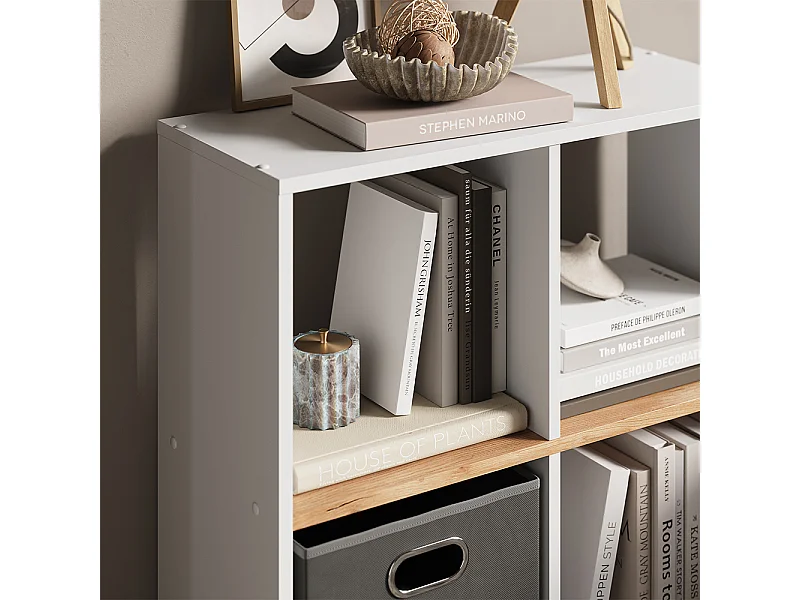 Meuble de rangement cube chêne blanc/force de lor 72x29x72.6 tetra