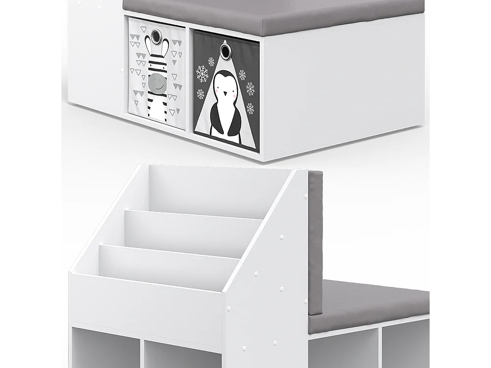 Bibliothèque enfant gris 97.1x66.8x78.4 onix