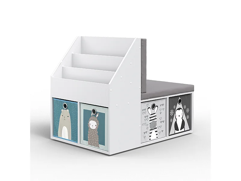 Bibliothèque enfant gris 97.1x66.8x78.4 onix