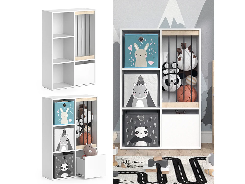 Libreria bambini bianco 29.2x72x107.8 luigi