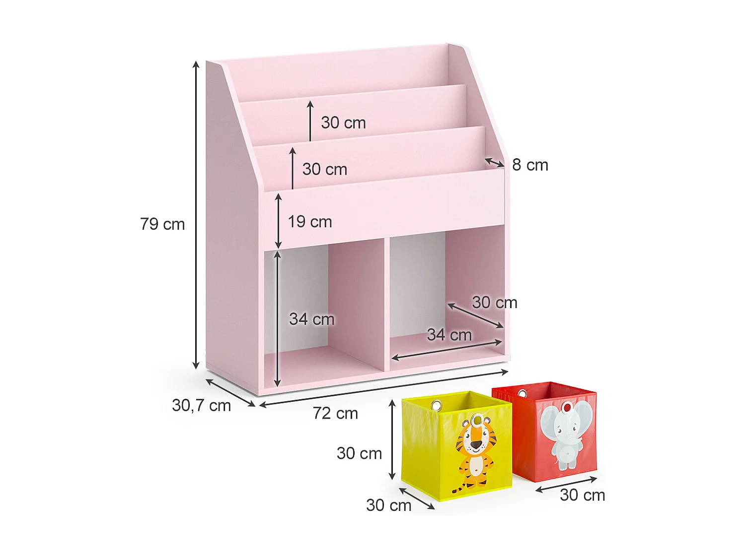 Kinderregal rosa 72x30.7x79 luigi