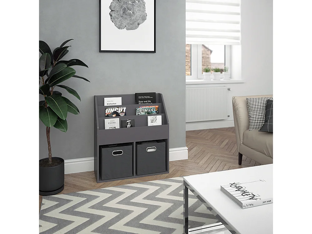 Bibliothèque enfant gris 72x30.7x79 luigi