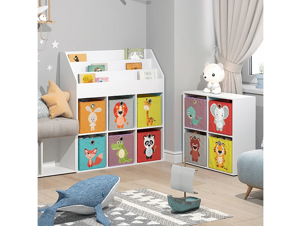 Bibliothèque enfant blanc 107.2x31.2x114.2 luigi