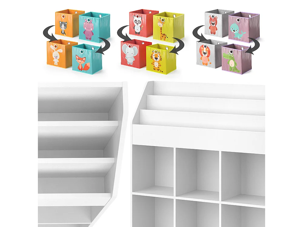 Bibliothèque enfant blanc 107.2x31.2x114.2 luigi