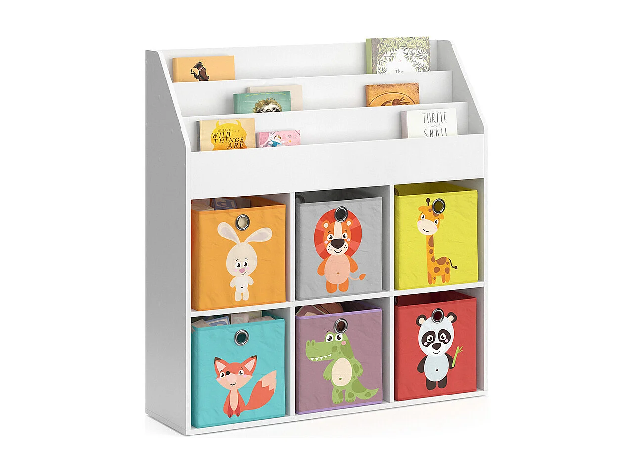 Bibliothèque enfant blanc 107.2x31.2x114.2 luigi