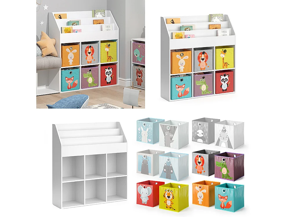 Bibliothèque enfant blanc 107.2x31.2x114.2 luigi