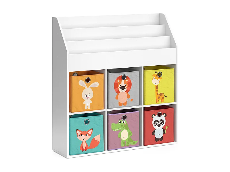 Bibliothèque enfant blanc 107.2x31.2x114.2 luigi