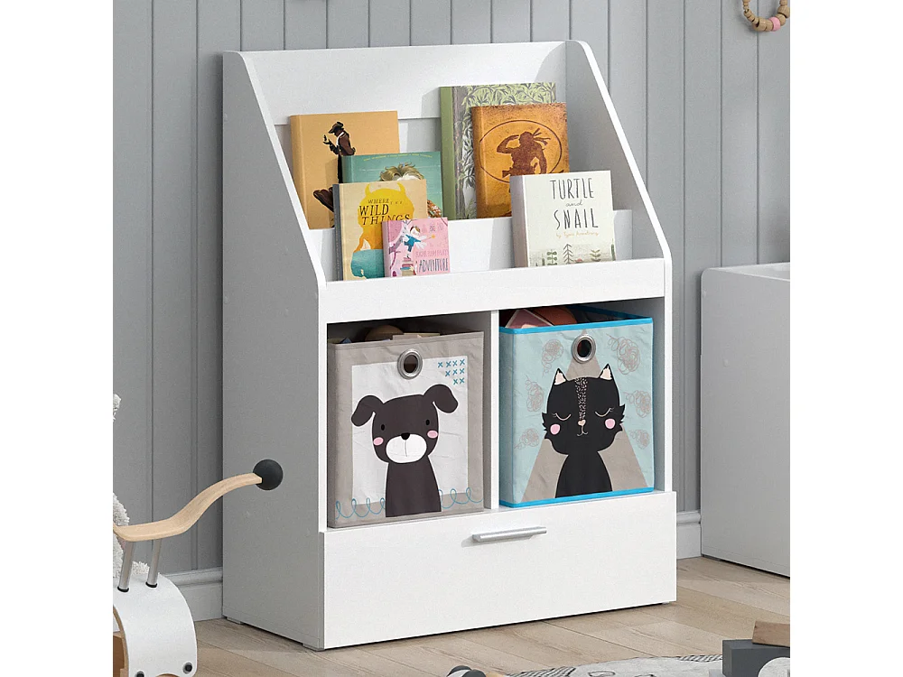 Bibliothèque enfant blanc 72x31.2x96.2 luigi