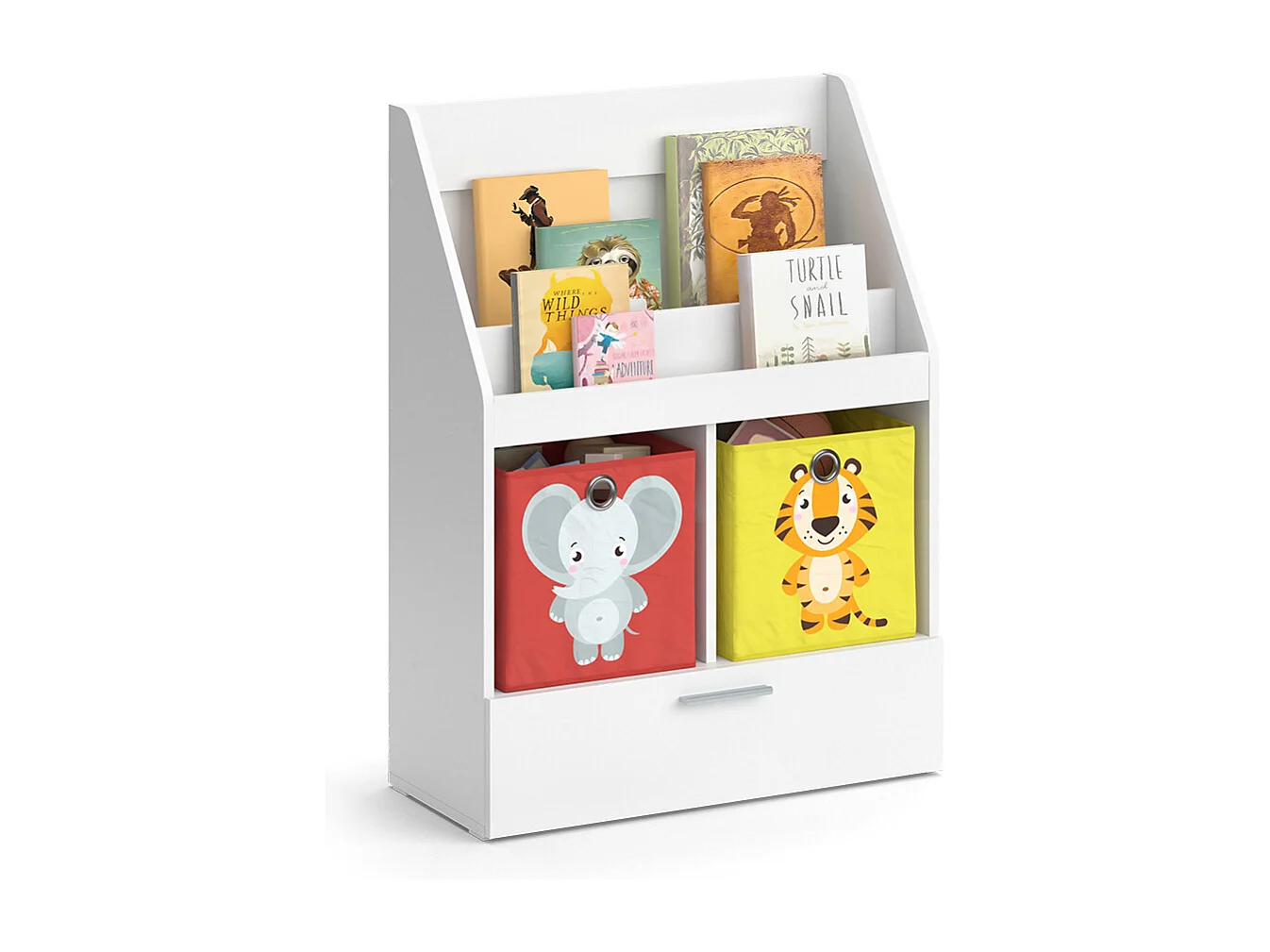 Bibliothèque enfant blanc 72x31.2x96.2 luigi