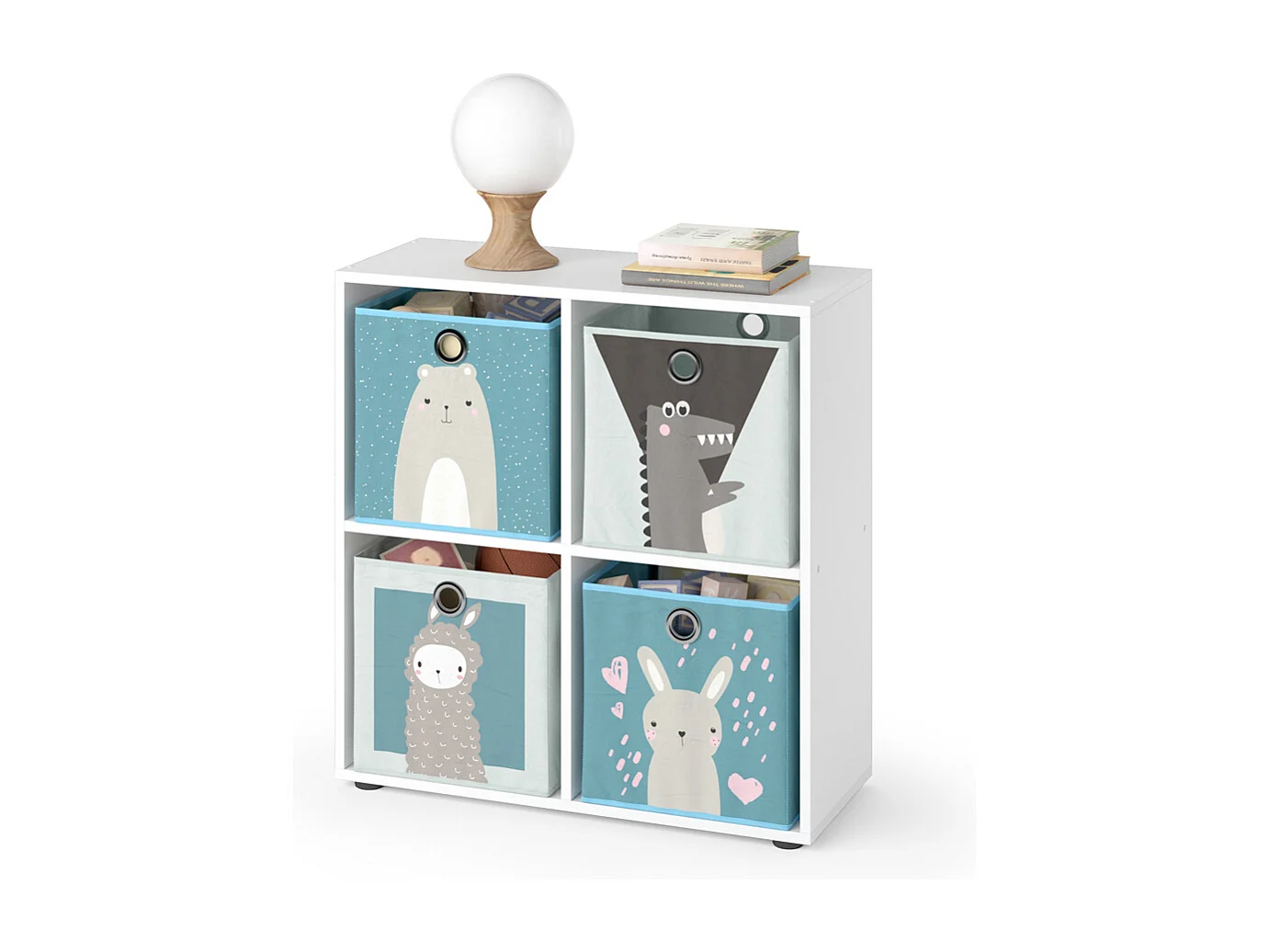 Bibliothèque enfant blanc 72.6x29x72 tetra