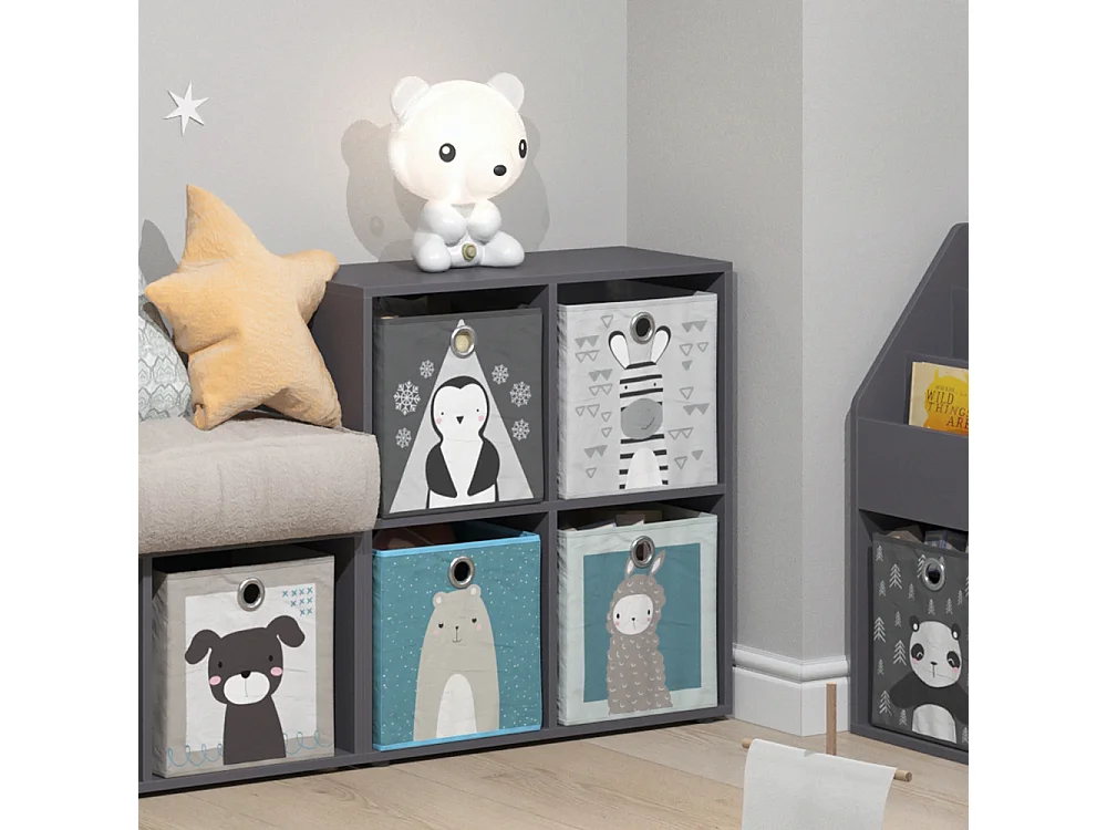 Bibliothèque enfant gris 72.6x29x72 tetra