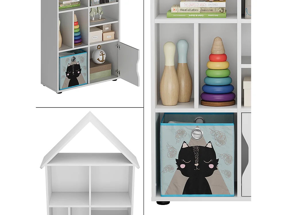 Étagère pour enfants blanc 71x32.1x148.4 estell