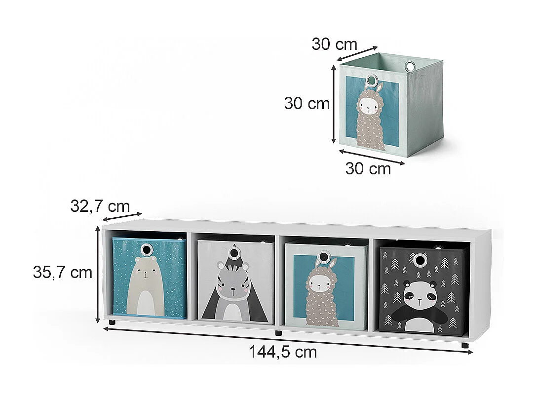 Kinderregal weiß 142.5x33x36.2 ludus