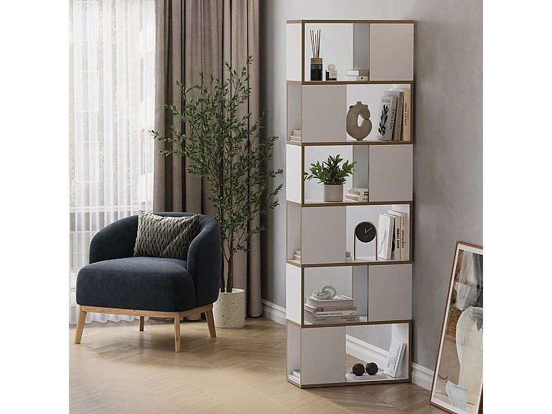 Raumteiler weiß/eiche 60x24x186 eneos