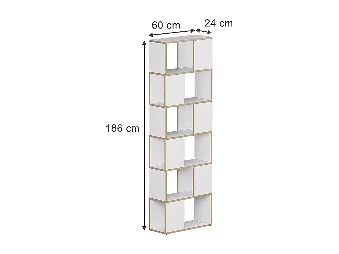 Séparation de pièce blanc/chêne 60x24x186 eneos