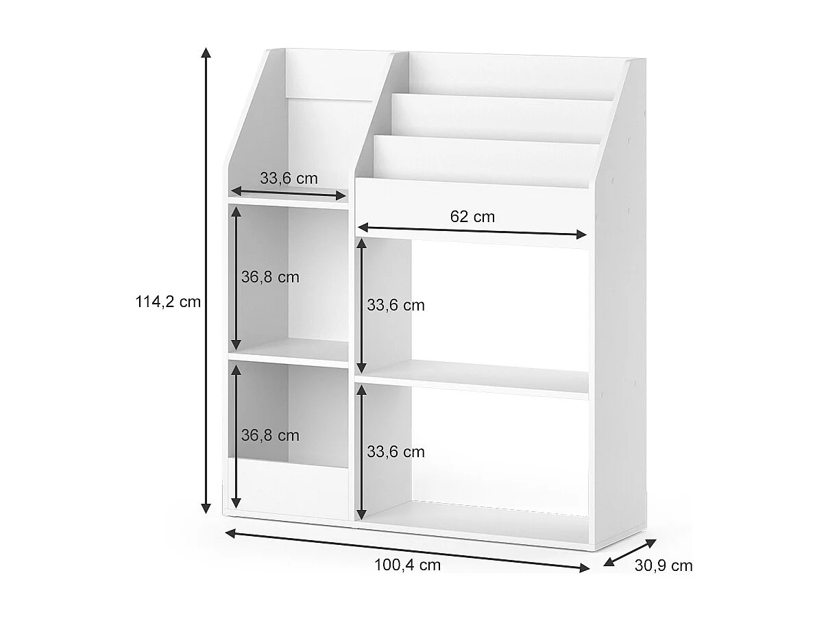 Libreria bambini bianco 100.4x30.9x114.2 luigi