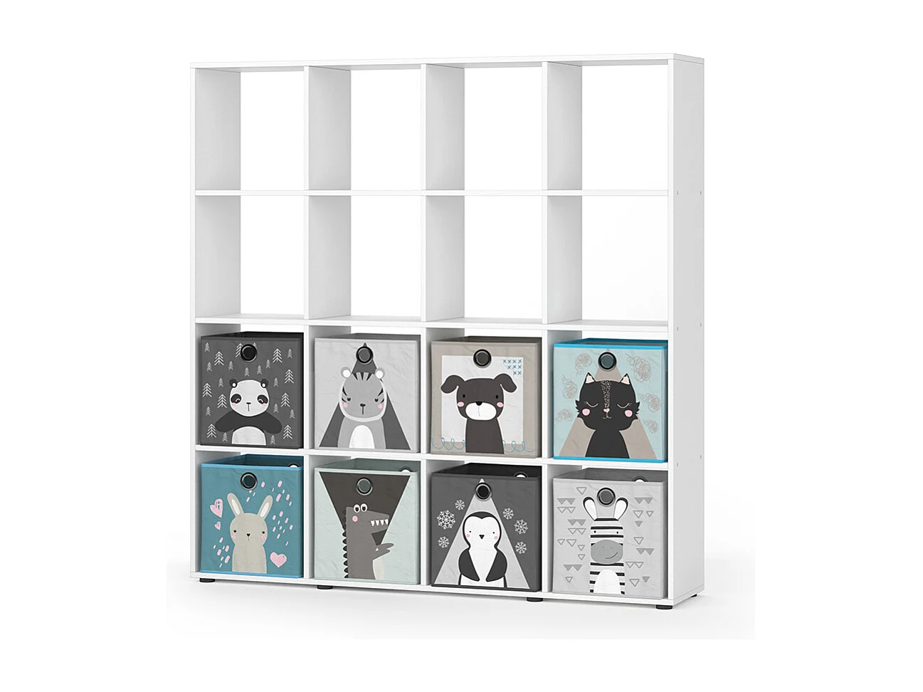 Bibliothèque enfant blanc 138.5x29x142.5 karree