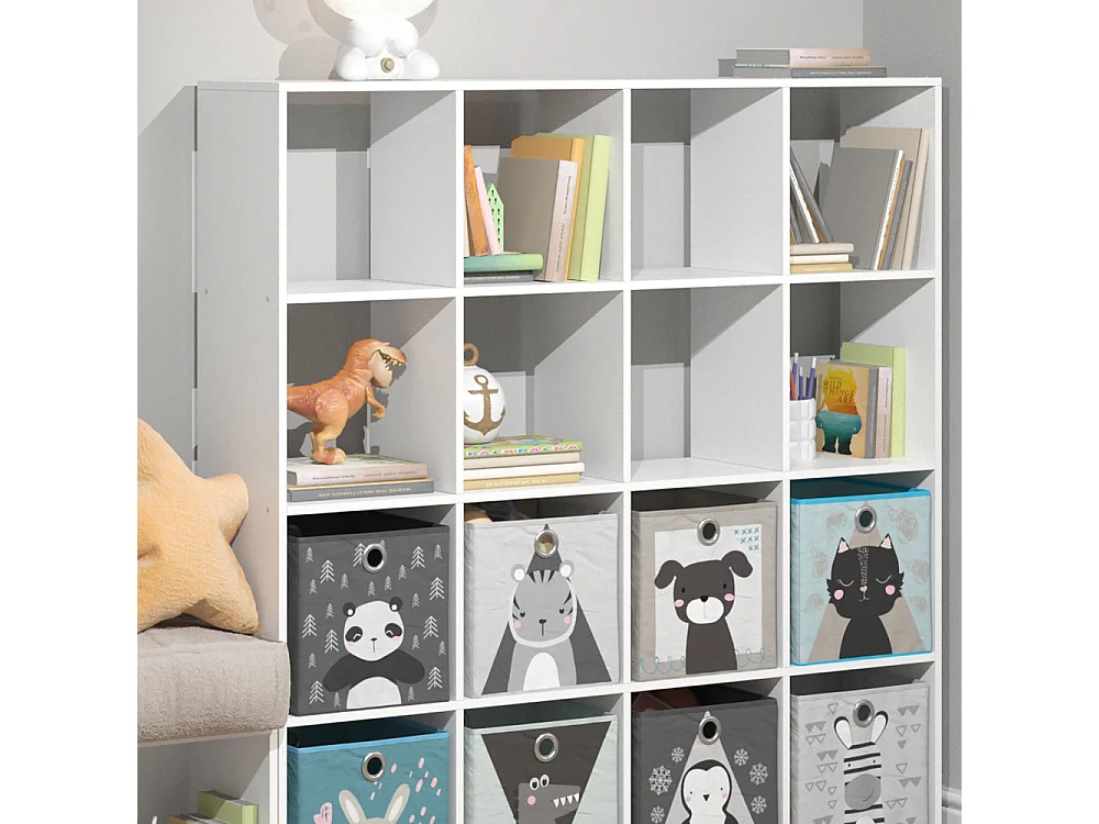 Bibliothèque enfant blanc 138.5x29x142.5 karree