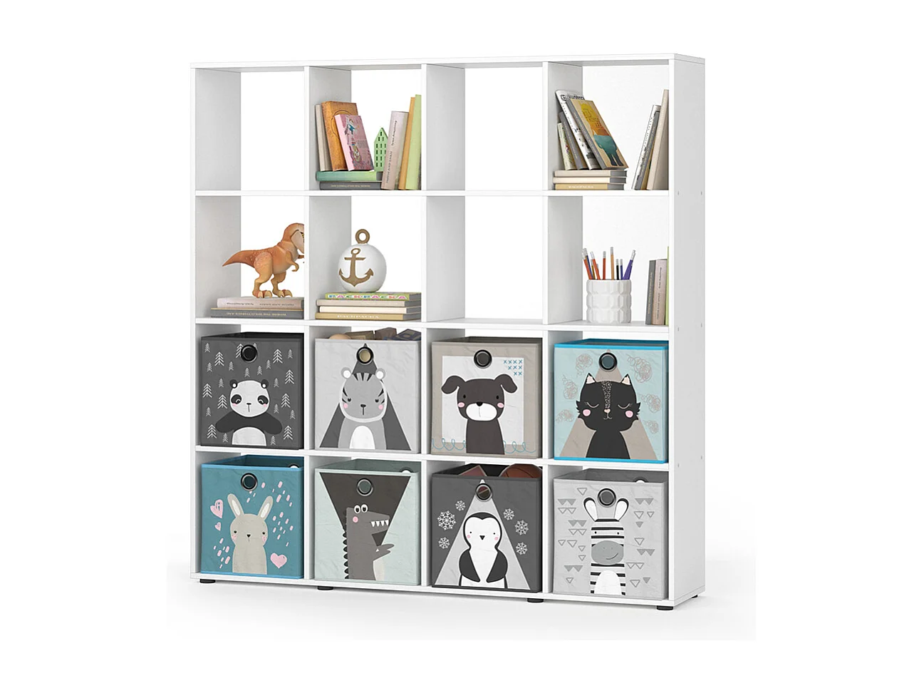 Bibliothèque enfant blanc 138.5x29x142.5 karree