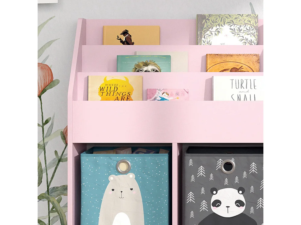 Bibliothèque enfant rose 72x31.2x114.2 luigi
