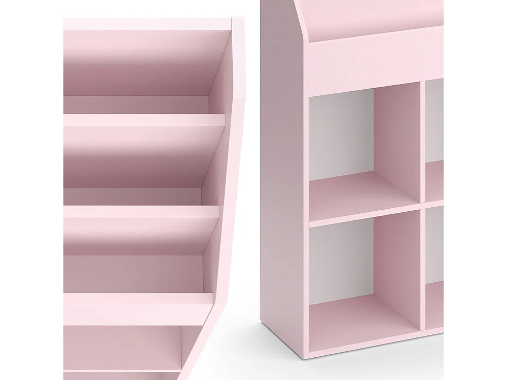 Bibliothèque enfant rose 72x31.2x114.2 luigi