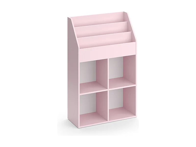 Bibliothèque enfant rose 72x31.2x114.2 luigi