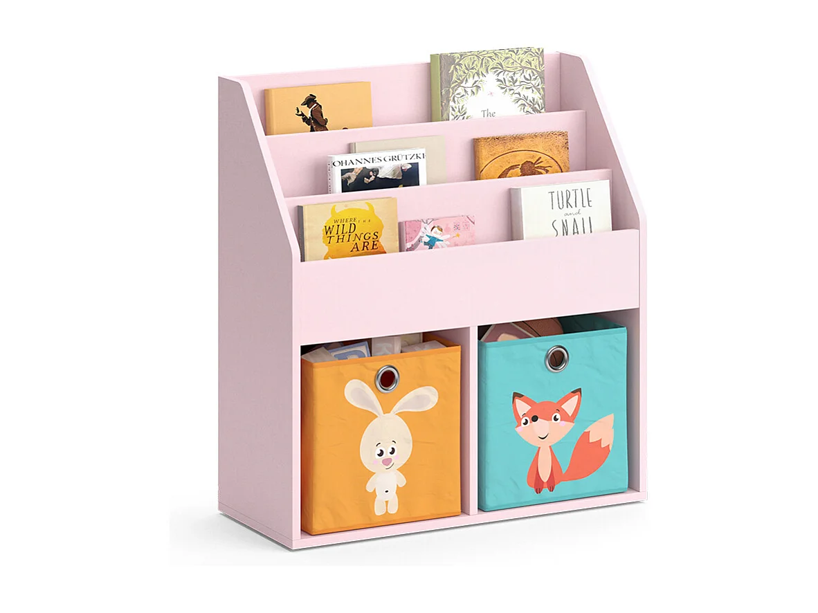 Kinderboekenkast roze 72x30.7x79 luigi