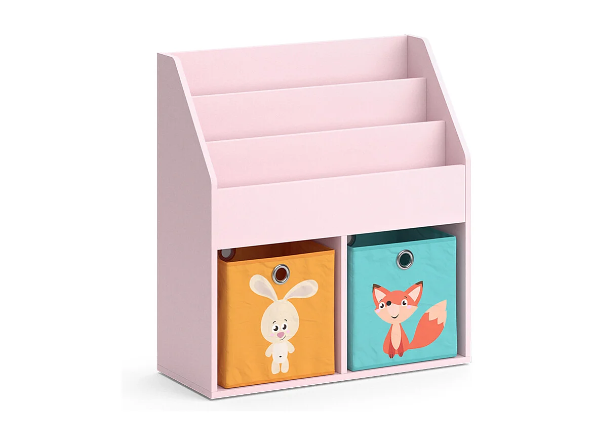 Bibliothèque enfant rose 72x30.7x79 luigi