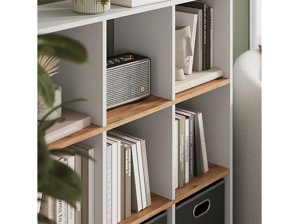 Meuble de rangement cube chêne blanc/force de lor 107.2x29x107.8 nove