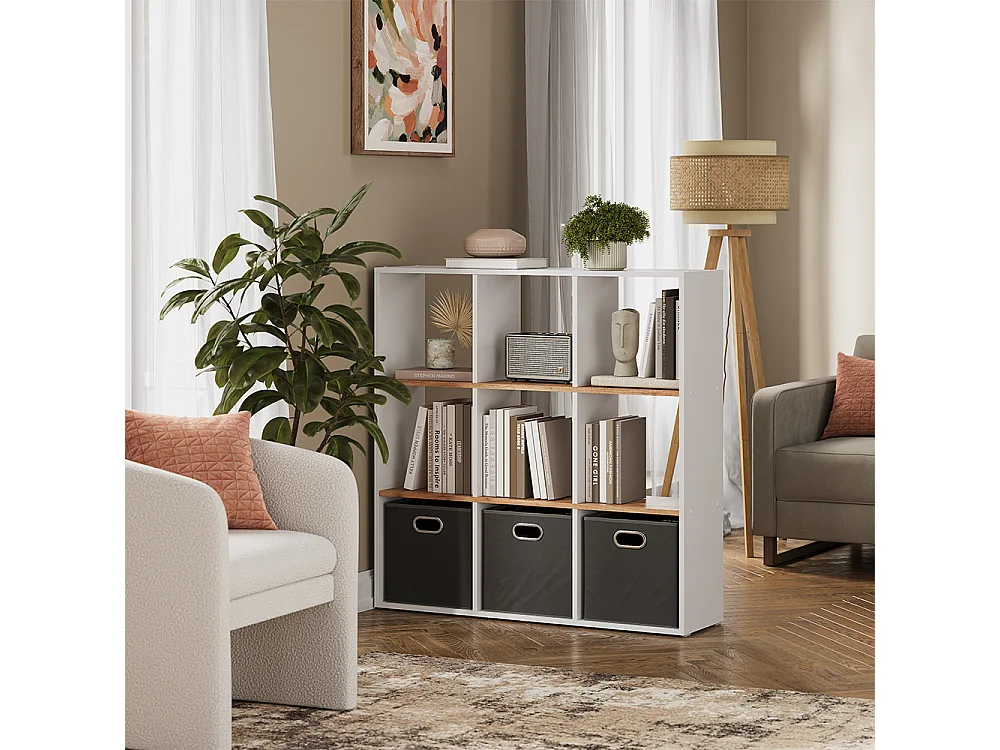 Meuble de rangement cube chêne blanc/force de lor 107.2x29x107.8 nove