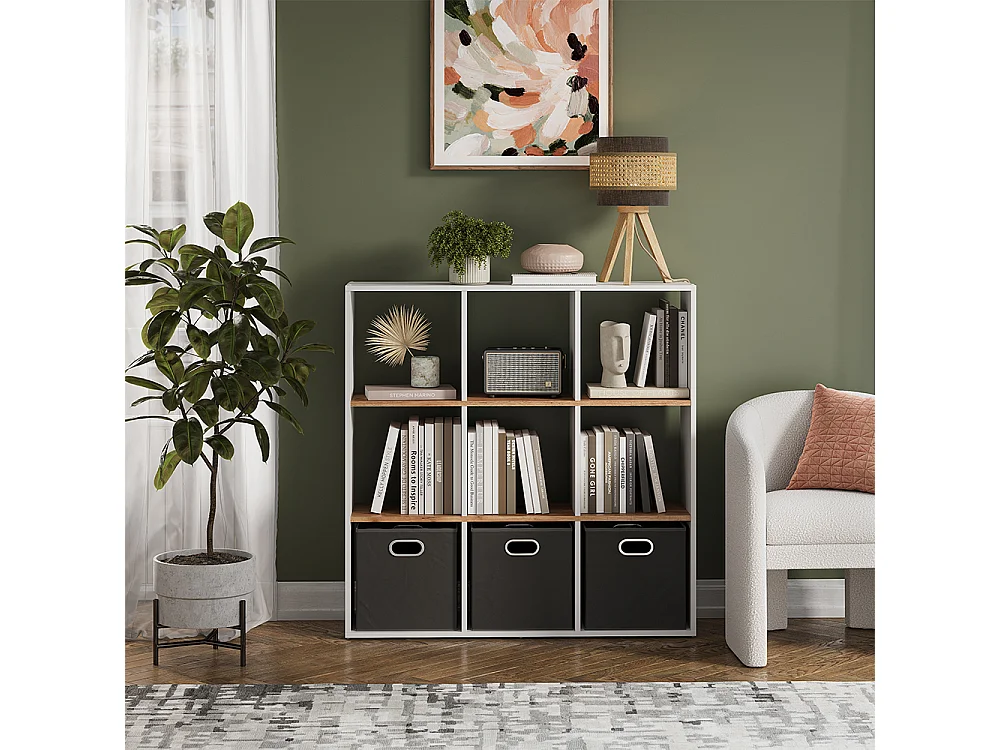 Meuble de rangement cube chêne blanc/force de lor 107.2x29x107.8 nove