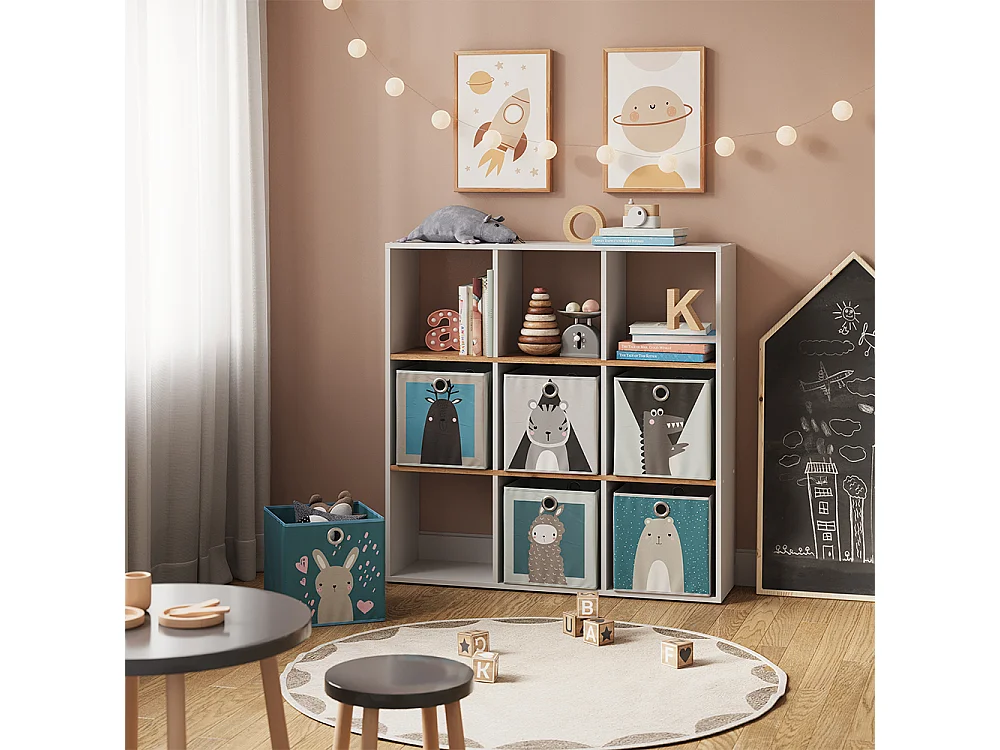 Meuble de rangement cube chêne blanc/force de lor 107.2x29x107.8 nove