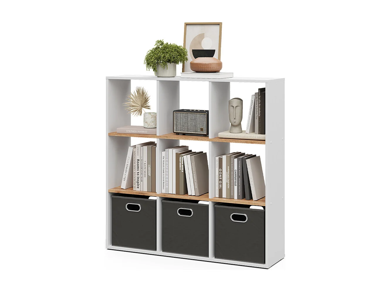 Rumdivider hvid/gylden eg 107.2x29x107.8 nove