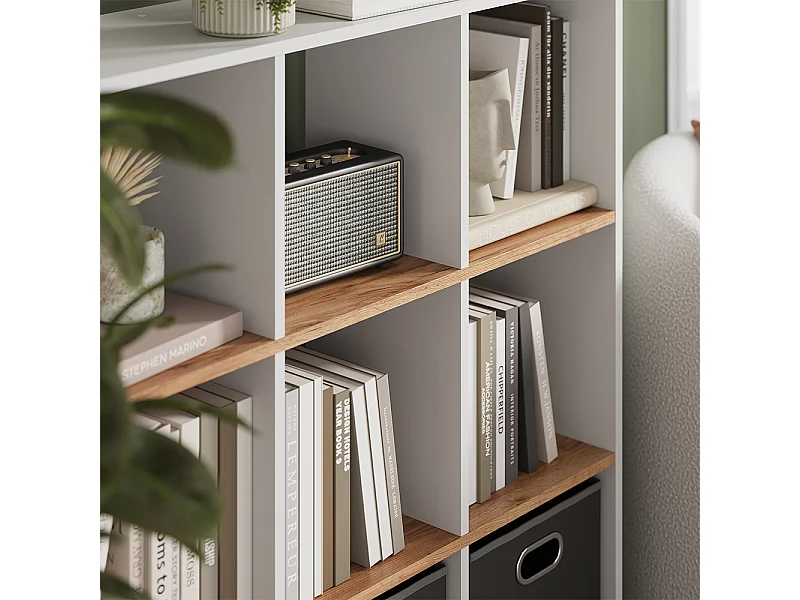 Meuble de rangement cube chêne blanc/force de lor 107.2x29x107.8 nove