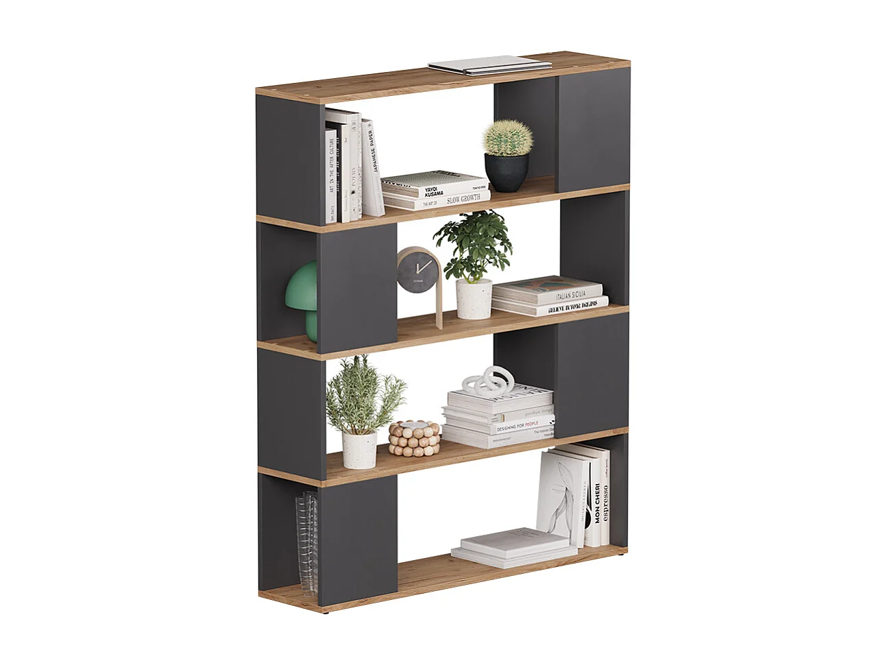 Séparation de pièce anthracite/chêne doré 100x24x124.5 eneos