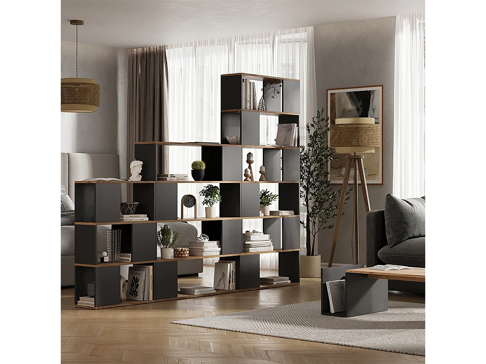 Séparation de pièce anthracite/chêne doré 100x24x124.5 eneos