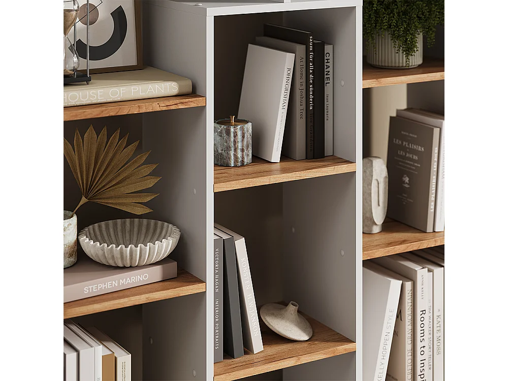 Meuble de rangement cube chêne blanc/force de lor 107.2x29x143