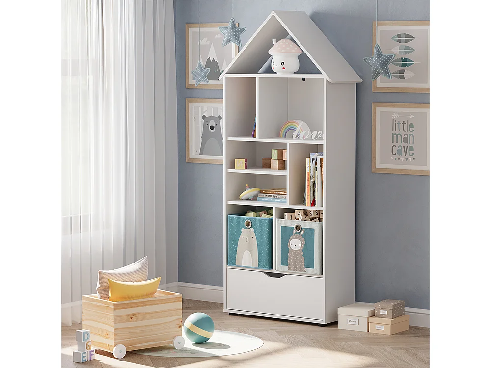 Scaffale per bambini bianco 71x32.1x178.5 estell