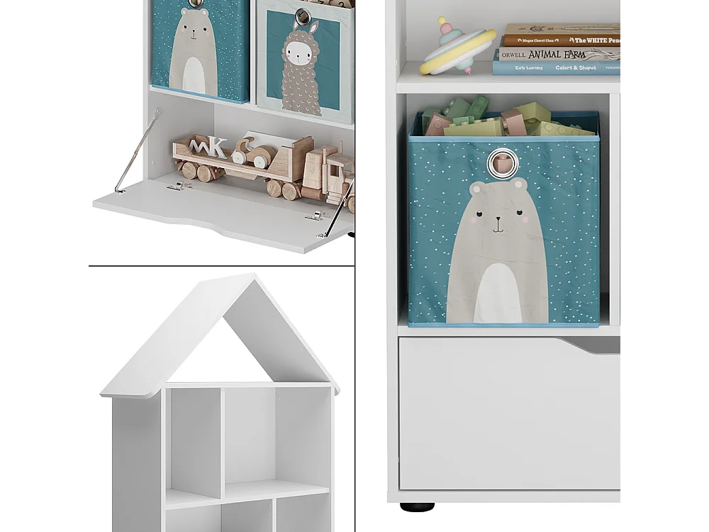 Scaffale per bambini bianco 71x32.1x178.5 estell