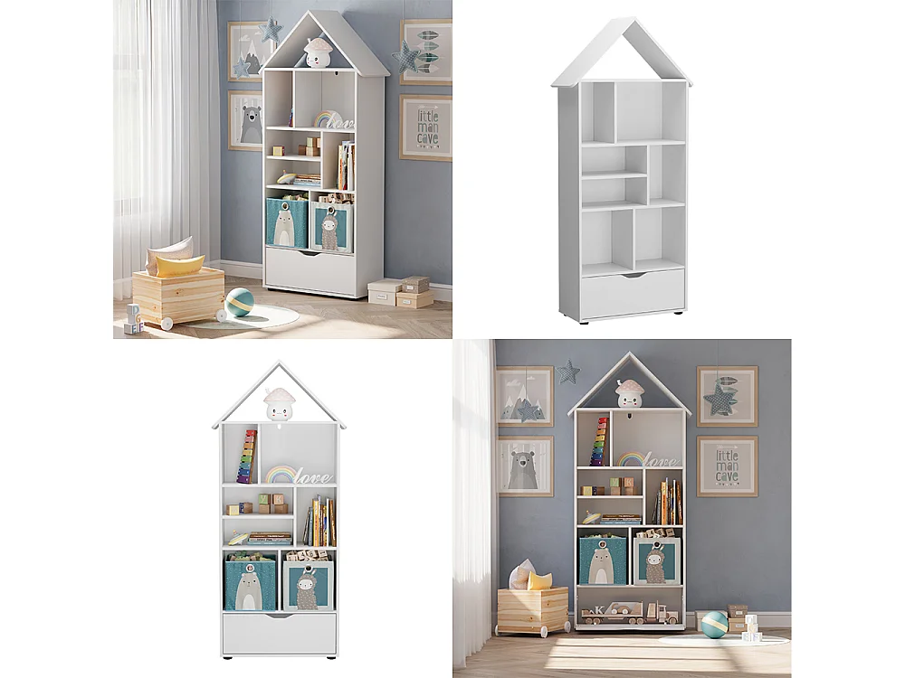 Scaffale per bambini bianco 71x32.1x178.5 estell
