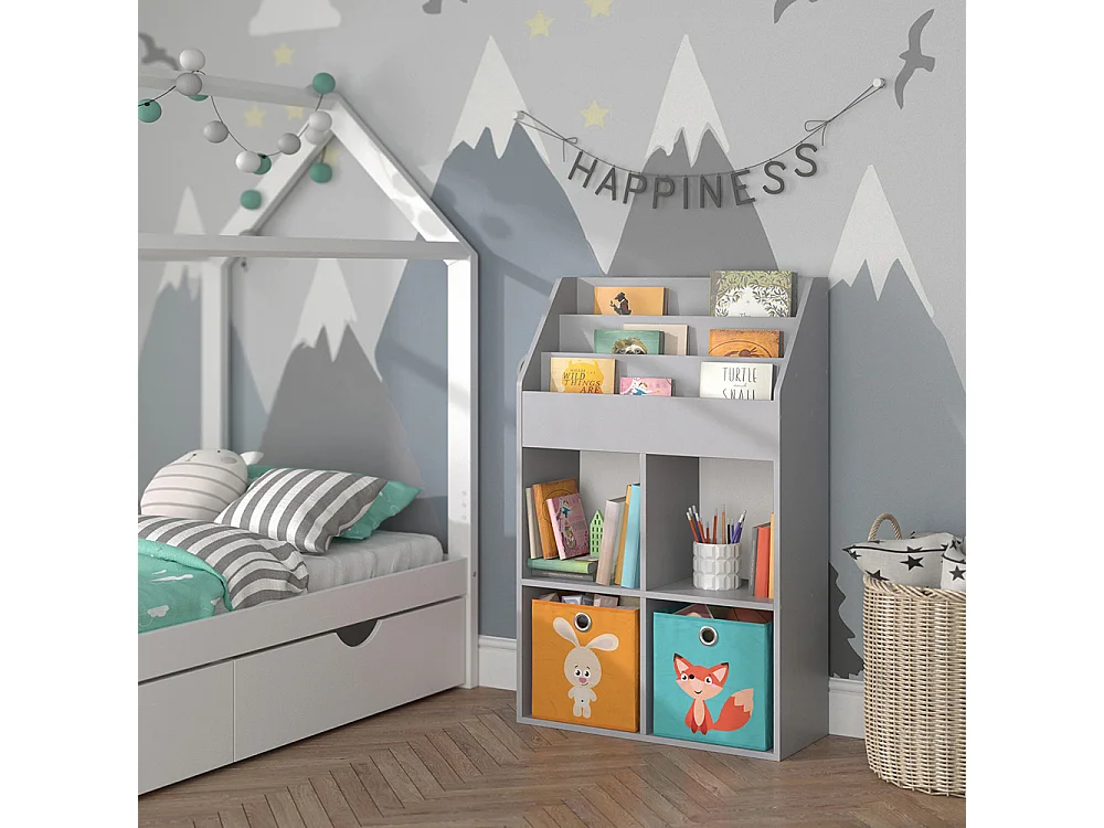 Libreria bambini grigio 72x31.2x114.2 luigi
