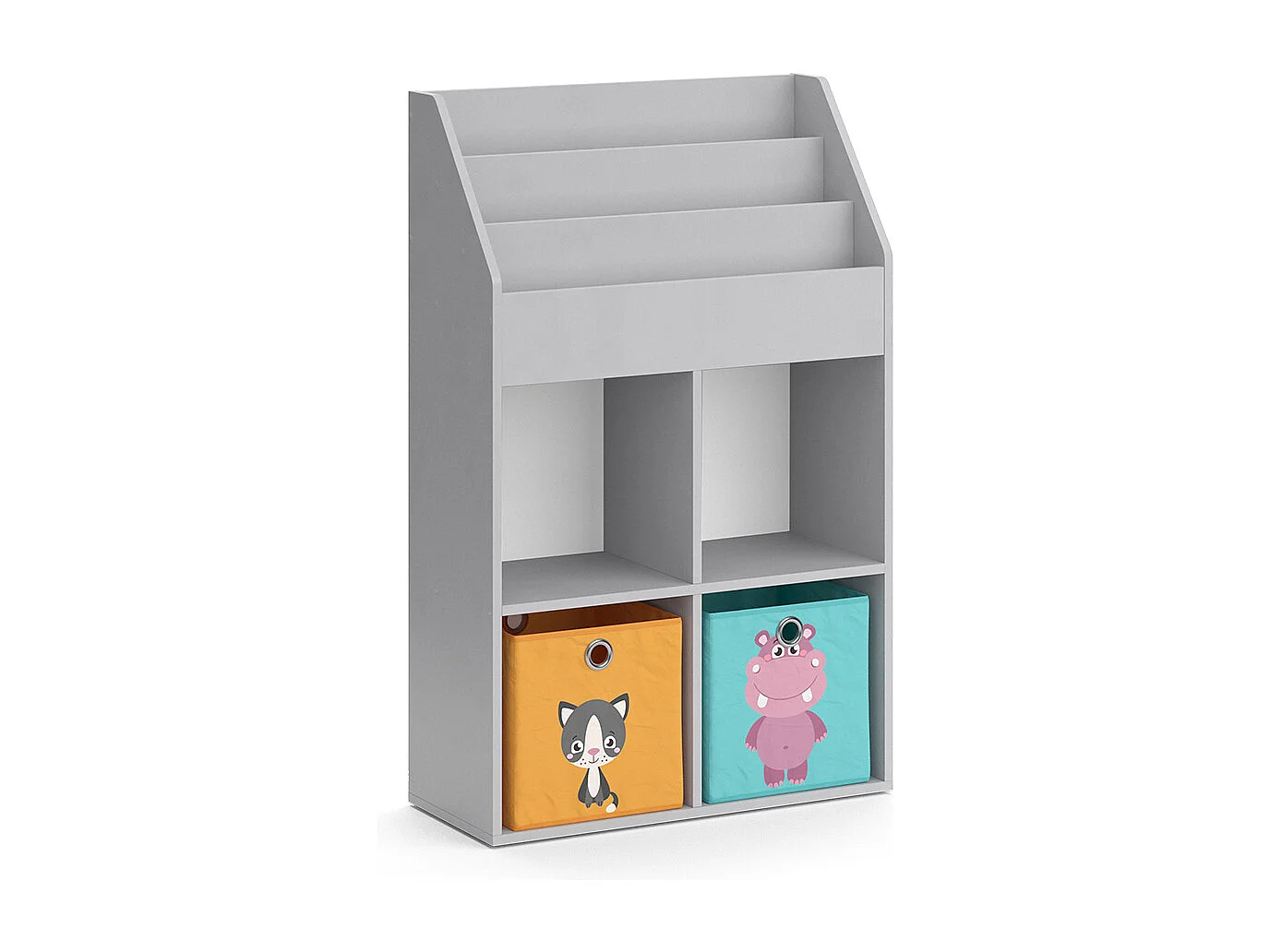 Bibliothèque enfant gris 72x31.2x114.2 luigi