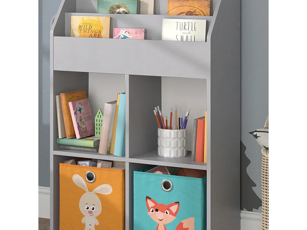 Bibliothèque enfant gris 72x31.2x114.2 luigi
