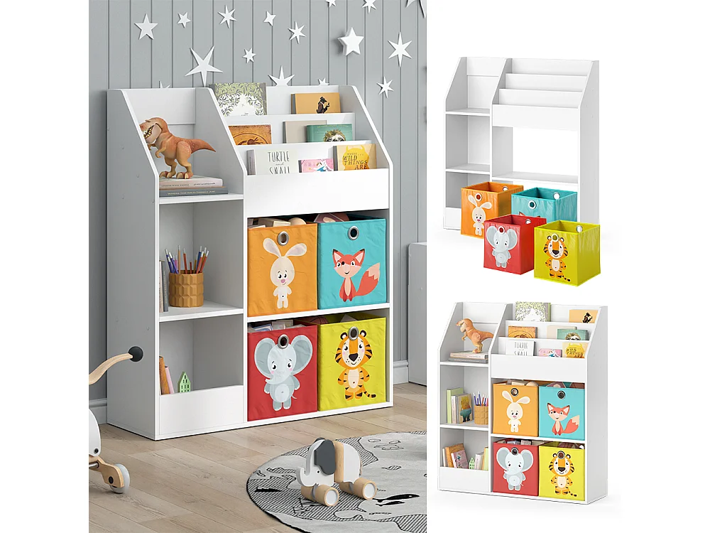 Bibliothèque enfant blanc 100.4x30.9x114.2 luigi