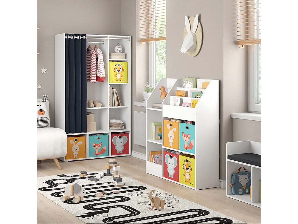 Bibliothèque enfant blanc 100.4x30.9x114.2 luigi