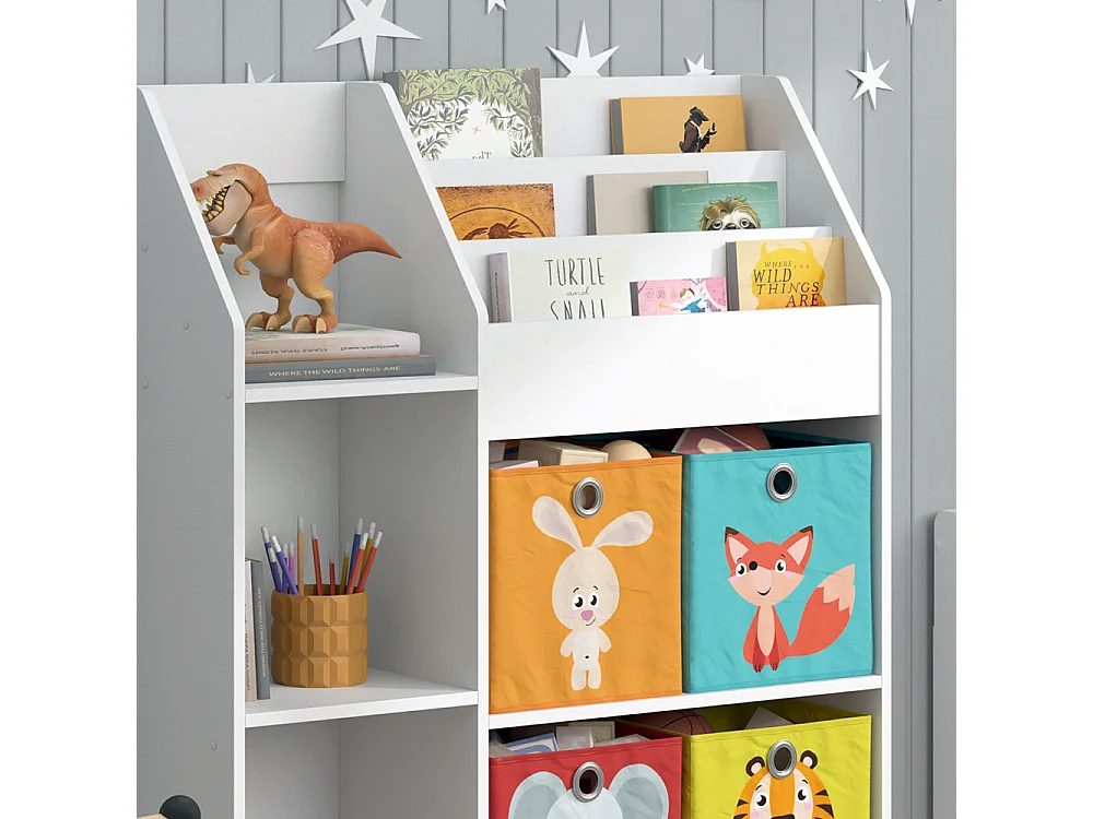 Bibliothèque enfant blanc 100.4x30.9x114.2 luigi