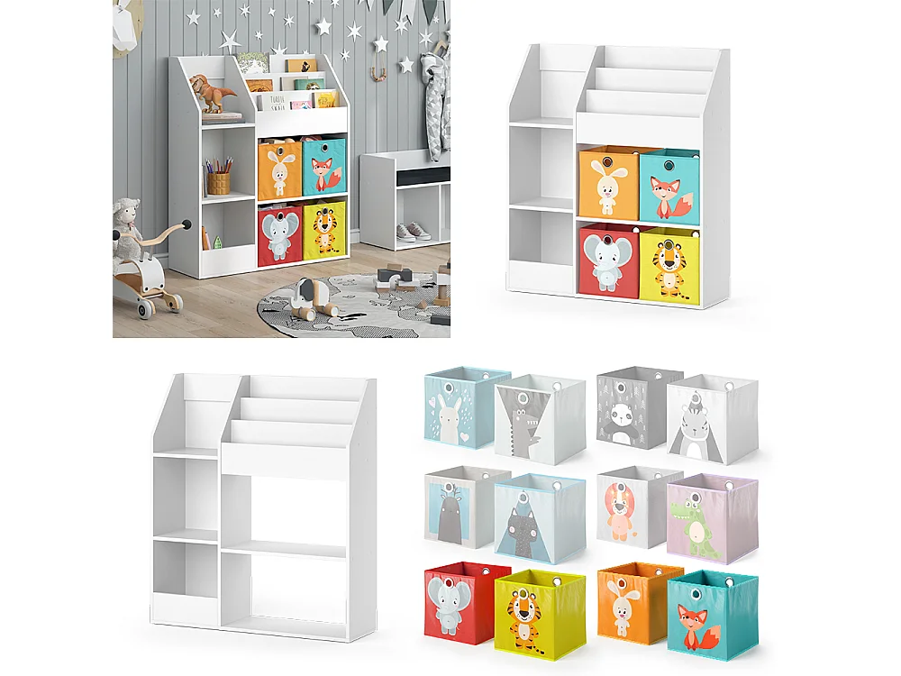 Bibliothèque enfant blanc 100.4x30.9x114.2 luigi