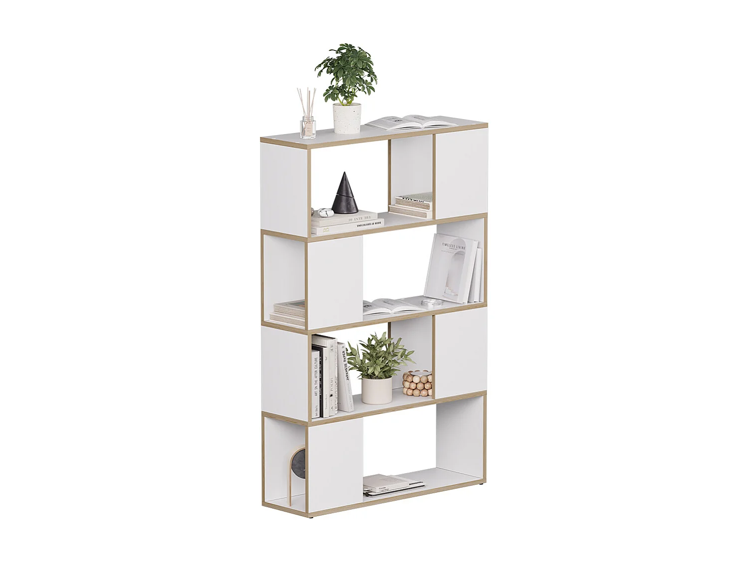 Divisorio per ambienti bianco/quercia 80x24x124.5 eneos